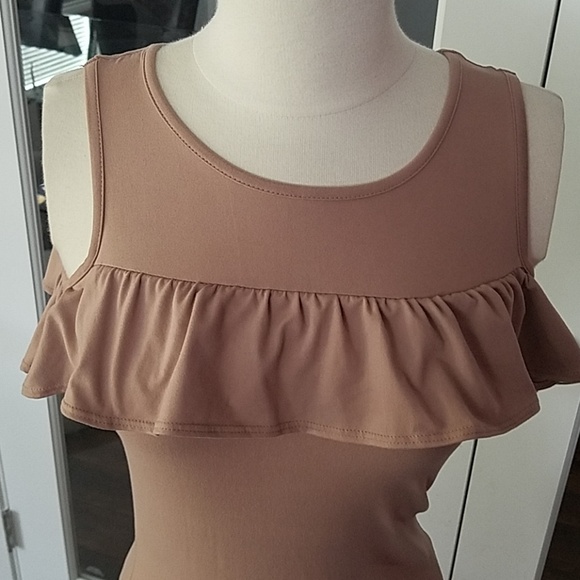 Hot Kiss Dresses Nude Sexy Dress With Ruffle Poshmark